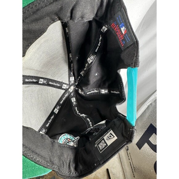 New Era Florida Marlins MLB Cap One Size Black Teal Snap Back Baseball - Picture 4 of 9